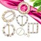 Scarf Tie Buckle Rings for Women,12PCS Metal Party T Shirt Pearls Rhinestone Clips,Clothes Corner Knotted Button for Women Girls Decorative Accessories TXZWJZ